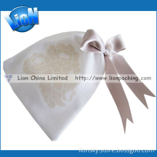 Unbleached Organic Muslin Personalized Floral Pattern Cotton Pouch